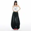 Jeans Negros de Pierna Ancha para Mujer, Nuevo Estilo Primavera 2026, Tiro Alto, Corte Recto, Ajuste Holgado, Petites, Adelgazantes, Pantalones hasta el Suelo