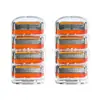 Nueva rasuradora manual para hombre de cinco capas, color naranja, con mango metálico mate y cabezal de cuchilla multicapa de acero inoxidable