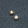 Brincos de Pérola de Água Doce Naturais Joias Agulha de Prata S925 Piercing na Orelha Simples Leve Luxo Estilo Nicho Brincos Versáteis