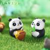 Nueva serie de Pandas Rojos micro paisajismo jardinería DIY accesorios de paisajismo travieso lindo comiendo bambú adornos pequeños de Panda