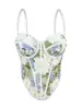 Corset bordado espinha de peixe transfronteiriço, um estilo fresco e delicado com bojo embutido, um top camisola sexy e um corpete modelador bordado estilo corte.