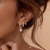 Conjunto de tres piezas de pendientes de moda para damas con forma de círculo simple de perla de imitación de estilo transfronterizo europeo y americano con baño de oro auténtico de latón