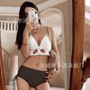 Traje de baño de punto vintage sexy con abertura en el pecho Talla para mujer Estilo Bohemio Puro Deseo Pequeño Chica Picante Bikini