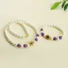 Conjunto de Duas Peças Ai Yu de Colar e Pulseira de Ametista Natural e Pérola de Concha Branca para Mulheres, Atacado para E-commerce de Live Streaming S5062603