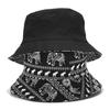 Nuevo sombrero de sol de lona con estampado de elefantes europeo y americano, verano casual versátil de doble cara, sombrero de pescador estilo étnico, sombrero tipo cubeta