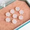 Colar com Pingente de Lótus Tridimensional de Ágata Gelo Natural Branco, Simples e Requintado, Estilo Hanfu, Calcedônia, Estilo Chinês, Oferta Especial para Transmissão ao Vivo