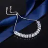Pulsera Ajustable Cuadrada de Diamante Completo Más Vendida de Amazon para Mujeres, Venta al por Mayor Directa de Fábrica, Lujo Ligero Versátil al por Mayor