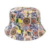 Sombrero cubo plegable de viaje para exteriores de primavera y verano, sombrero de pescador de doble cara, sombrero para el sol con protección solar estampado para hombres y mujeres