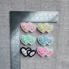 Puntos de Gota de Aceite Brillantes Corazón Doble DIY Funda de Teléfono Móvil de Crema Parche de Resina Pasador de Pelo Hecho a Mano Accesorios de Joyería para Diadema