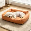 Cama impermeable para perros, extraíble y lavable, apta para todas las estaciones, cama tipo sofá para mascotas para perros pequeños y medianos, resistente a los arañazos, no atrae el pelo, cama cuadrada para gatos y perros