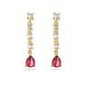 Pendientes de borla de circonita con diseño de nicho Aogu bañados en cobre y oro de 18 quilates. Pendientes de lujo ligeros y de alta gama para mujer. Suministro transfronterizo.