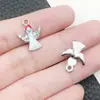 Dibujo Animado Lindo 100 K Muñeco de Nieve Navideño Árbol de Navidad Campana Colgante de Aleación Pulsera DIY Accesorios de Joyería