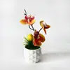 Maceta de piña con 3 flores, orquídea mariposa, limón, planta artificial en maceta, textura realista, maceta de flores falsas para decoración del hogar y la oficina, bonsái