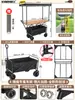 Carrito Plegable con Soporte de Exhibición, Toldo Desmontable, Carrito de Camping Portátil, Especializado para Puestos de Mercados Nocturnos