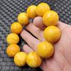 Pulseira Redonda de Contas de Cera de Abelha Flutuante Fluorescente para Água Salgada Amarelo Óleo de Galinha Artificial Cera de Abelha Tamanho Grande Pequeno Pulseira para Homens e Mulheres Mesma Pulseira