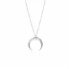 Collar de luna creciente, cadena para clavícula, joyería de moda de venta caliente transfronteriza europea y americana, collar de cuerno para fotos callejeras, creativo para mujer