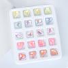 Juego de brocas con punta inferior para decoración de uñas transfronterizas, pequeño mono con 20 brocas de corazón torcidas, joyería al por mayor, broca con forma de rosa