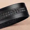 Cinto Masculino Sem Camada Intermediária, Couro Bovino de Duas Camadas, Padrão Crocodilo, Couro Genuíno, Corpo do Cinto Automático, Cinto Sem Fivela, Pronto para Venda