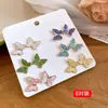Brincos Quadrados de Prata com Gotejamento de Óleo Estilo Coreano para Mulheres, Brincos de Moda Primavera e Verão, Design de Nicho, Brincos Elegantes e Versáteis Atacado