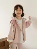 Chaqueta con capucha de moda para niñas Wulibu, ropa de otoño cortavientos para niños, con volantes, holgada, linda, informal, de moda