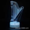 Suministro transfronterizo Serie de Instrumentos Musicales Luz nocturna 3D lámpara de mesa colorida con control remoto táctil creativa enchufe led luz visual de regalo