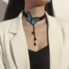 Moda Criativa Venda Quente Transfronteiriça Europeia e Americana Novo Retro Flor Personalizado Renda Colar Temperamento Gota d'Água Forma Colar