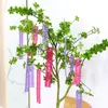 Larga tira de vegetación para decoración de bodas, adornos colgantes para la habitación de la novia, pequeños caracteres "doble felicidad" conectados para arrojar, juego de seis piezas, esencial para las celebraciones de bodas