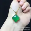 Pingente de trevo de quatro folhas em calcedônia natural genuína brasileira de alta qualidade, disponível em várias cores, presente de nicho de luxo leve para mulheres