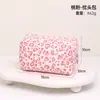 Bolsa de Maquillaje con Estampado de Leopardo Corazón Dulce Celebridad de Internet Gran Capacidad Portátil de Mano Bolsa de Almacenamiento Compartimentada Bolso Tote de Viaje a la Moda