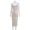 Kp10581 Estilo Europeo y Americano Estación Independiente Popular Moda Femenina Lentejuelas Delgado Elegante Vestido de Noche