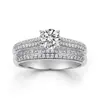Anillo de plata de ley s925 con circonita transfronterizo Tonglin, anillo combinado personalizado para mujer, traje, moda, estilo europeo y americano