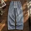 Calça jeans masculina, nova coleção primavera/outono 2026, estilo retro americano moderno, modelagem solta, perna reta, calça longa casual de perna larga