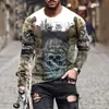 Moda pesca masculina manga longa outono 3D estampa digital nova rua solta lazer transfronteiriço comércio exterior dinheiro quente