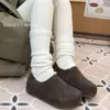 Mollykiki Sapatos Internos de Lã Antiderrapantes Estilo Retrô 2025 Inverno Novo Solado Grosso Estilo Coreano Sapatos Birkenstock