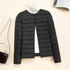 Chaqueta Ligera de Plumón para Mujer Corta 2024 Nueva Cuello Redondo Delgada Forro Interior Ajustado Ropa Interior Base Talla Grande Chaqueta Trendy