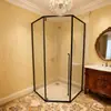 Estilo Europeo Forma de Diamante Cabina de Ducha Baño Puerta Batiente Mampara de Cristal Baño Separación Seco y Húmedo Fabricante Personalización
