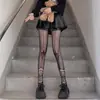 Medias de Halloween con estampado de murciélago, estilo europeo y americano, transfronterizas, calcetines de red de verano para niña, diseño jacquard hueco con estampado de moda, sexy
