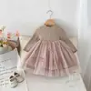 Vestido de Patchwork de Canalé Liso con Volantes a la Moda 2026 Nuevo Estilo para Bebé Niña Estilo Otoño Falda para Niñas Versátil Diario