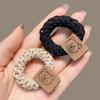 Banda de goma elástica de alta calidad, hecha a mano, con cuerda torcida, anillo para el cabello para niñas, chaqueta de cuero japonesa y coreana, tocado con cola alta