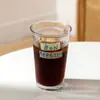 Caneca de Café Americano Cold Brew Gelado Popular para Cafeteria Copo de Vidro para Café da Manhã com Estampa de Letras Francesas Japonesas e Coreanas