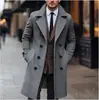 Talla Europea 2024 Ropa Exterior de Lana para Hombre Otoño e Invierno Europea y Americana Ropa Exterior Larga de Lana para Hombre