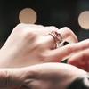 Anillo de Dedo Yongye Xinghe Ling Miaomiao Mismo Estilo Personalidad de Moda Irregular Anillo Abierto de Lava Roja Blanco