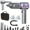 Aspiradora para coche con pantalla de potencia inalámbrica, motor sin escobillas portátil, removedor de polvo de mano para el hogar, soplador de polvo, transfronterizo