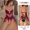 Yiyue Original Bodysuit Sexy de Encaje Patchwork para Mujer con Aros y Soporte para Pecho Uniforme Tentación Ropa de Dormir 1377