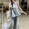 Conjunto de Chaleco de Verano 2026 Estilo Coreano Nuevo Diseño Retorcido Holgado Versátil para Viaje de Negocios Casual con Borde de Volantes para Mujer