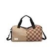 Nova Bolsa de Viagem Portátil Transfronteiriça com Separação Seca e Úmida, Bolsa de Fitness Yoga de Grande Capacidade, Bolsa de Mão Esportiva Xadrez para Mulheres