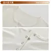 Camisa Básica de Lana para Mujer Otoño-Invierno Clase A, Amigable con la Piel, No Pica, Corte Ajustado, Diseño Elegante, Cuello Henley, Manga Larga