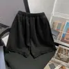 Shorts Patchwork de Renda Plus Size 150kg para Mulheres, Novo Estilo de Verão, Calça Solta Casual Versátil com Bolsos