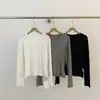 Estilo coreano! Linhas Treze de Guangzhou marca R*S produtos de alta qualidade @2026 Outono/Inverno camiseta feminina minimalista de manga longa