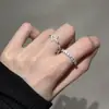 Anel Estilo Coreano Coração Irregular Design de Nicho Simples para Mulheres Minimalista Aberto Ajustável Dedo Indicador Anel Versátil